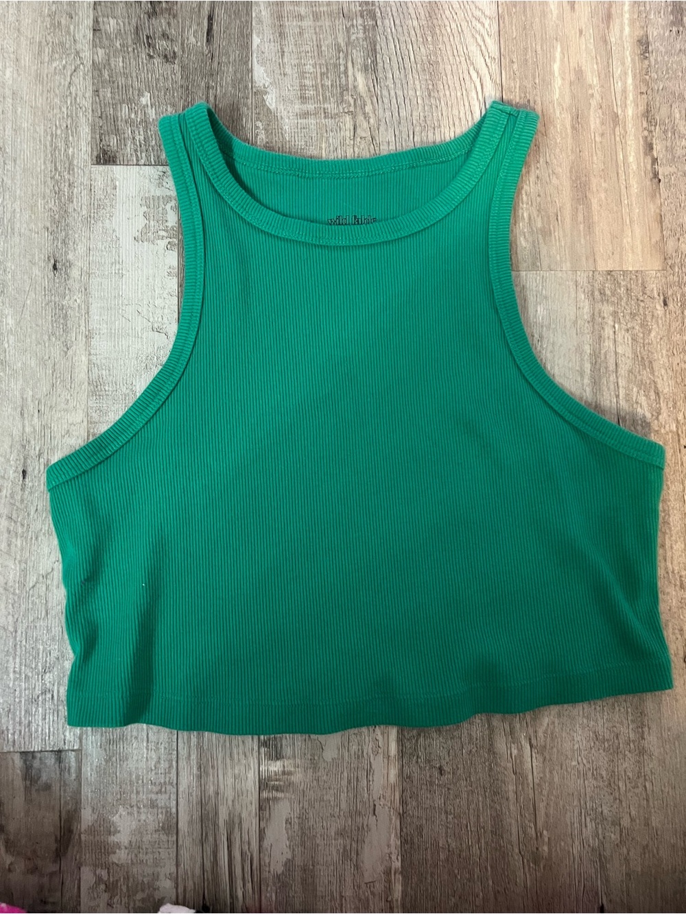 wild fable Ribbed Emerald Green Cropped Tank